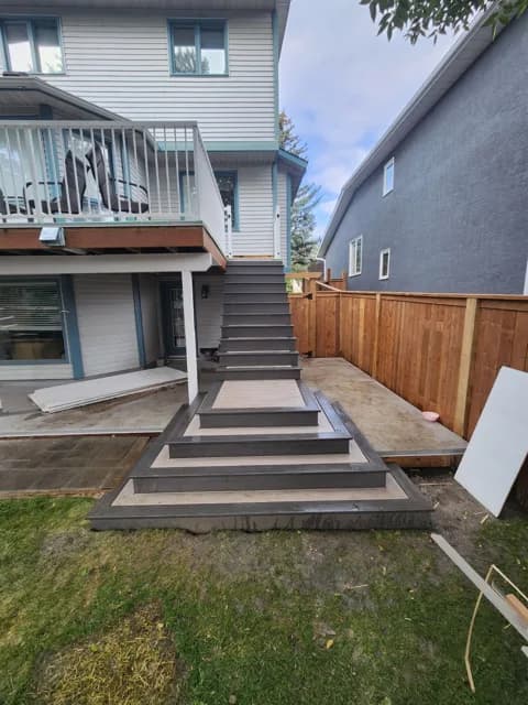 Custom stairs · Matching deck finish